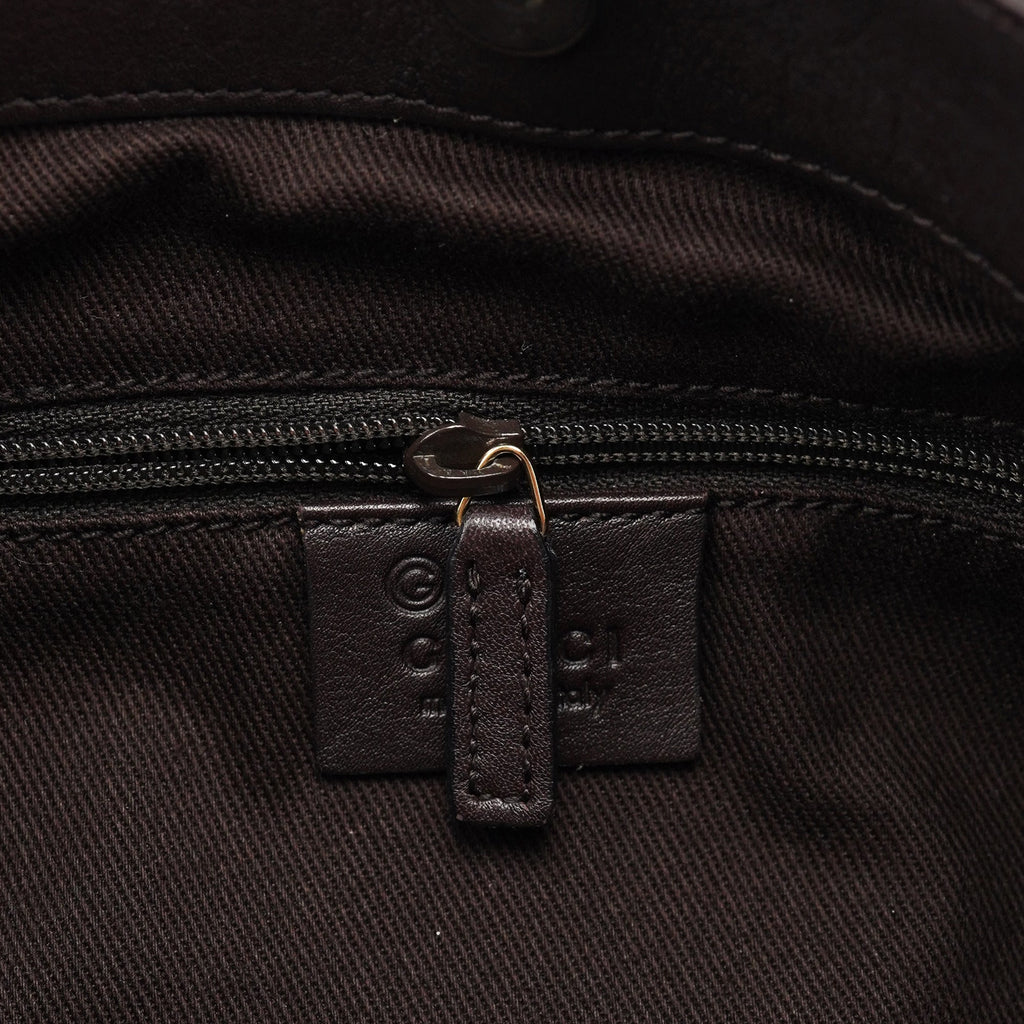 Brown GG Leather Shoulder Bag