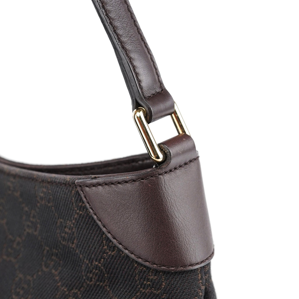 Brown GG Leather Shoulder Bag