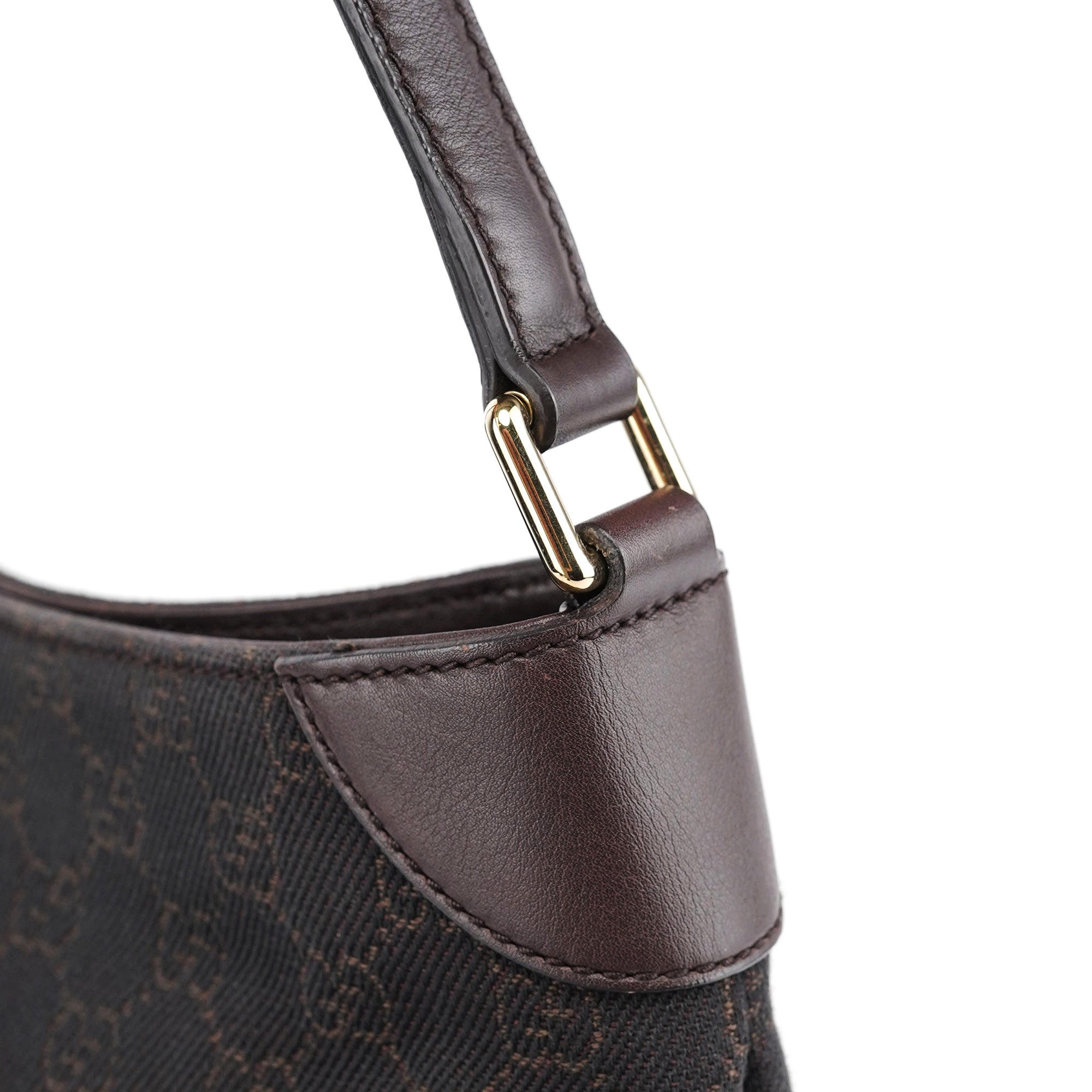Brown GG Leather Shoulder Bag