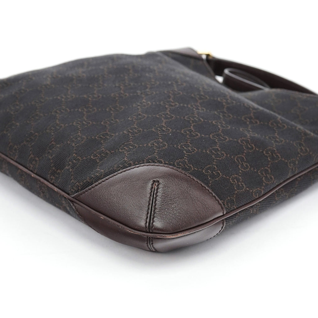 Brown GG Leather Shoulder Bag