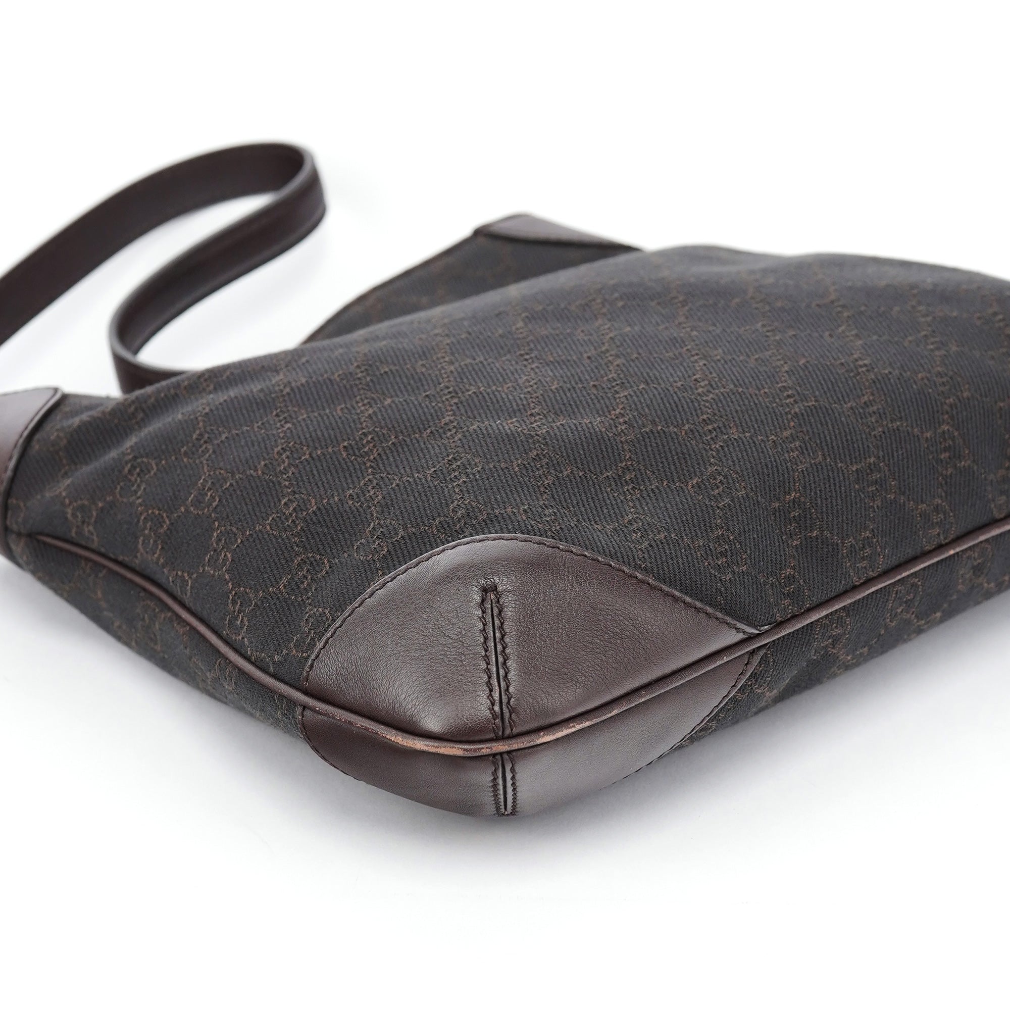 Brown GG Leather Shoulder Bag