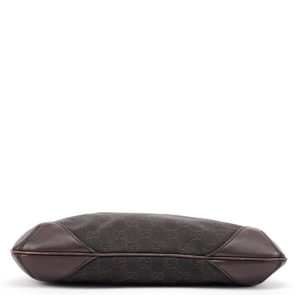 Brown GG Leather Shoulder Bag