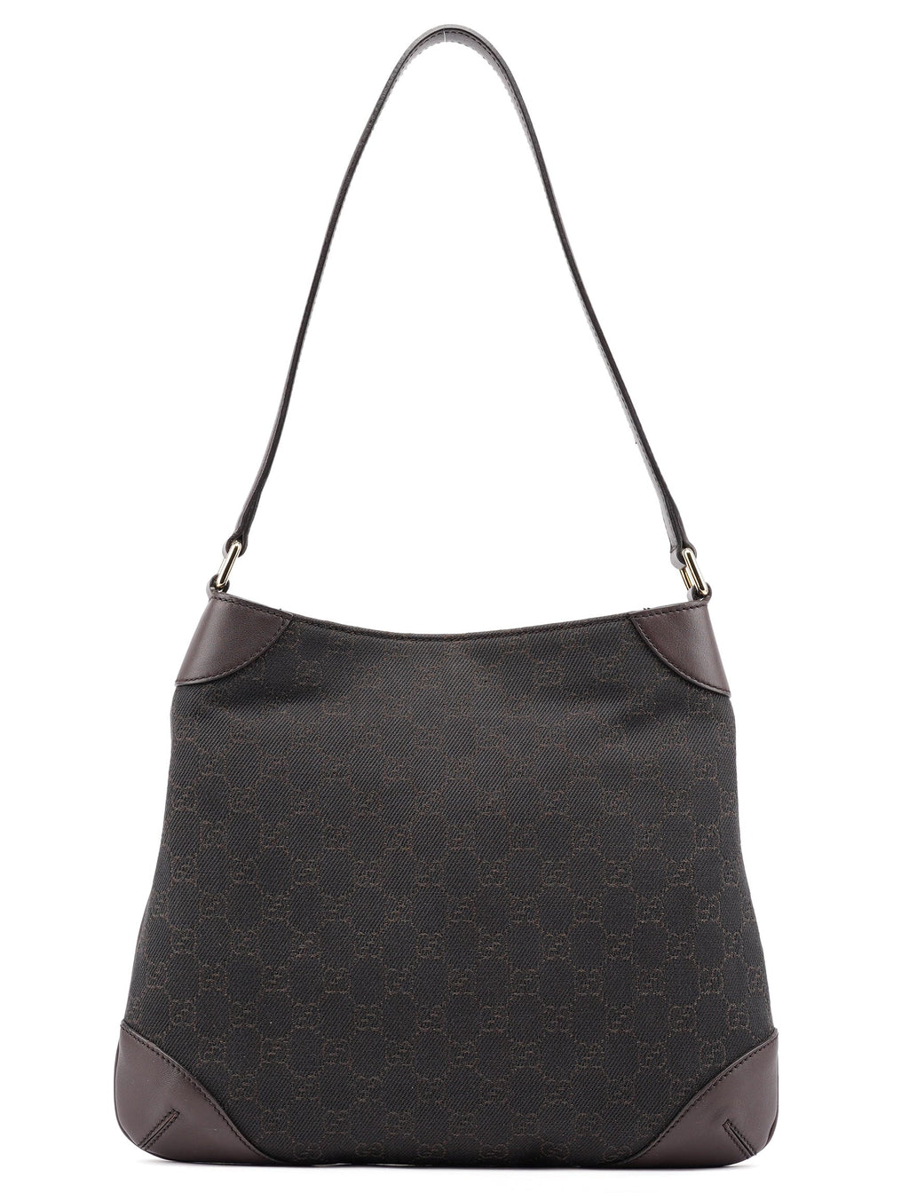 Brown GG Leather Shoulder Bag