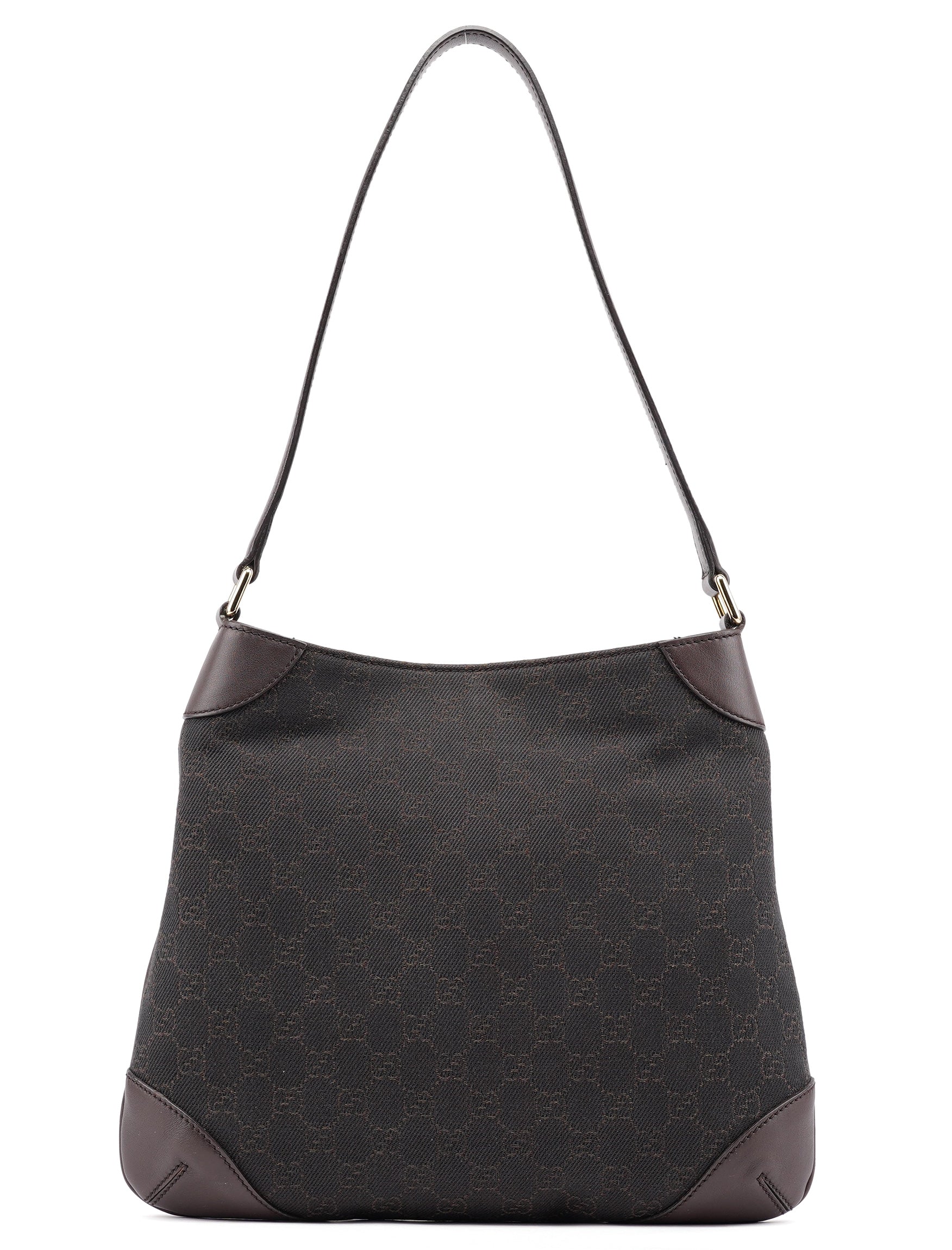 Brown GG Leather Shoulder Bag