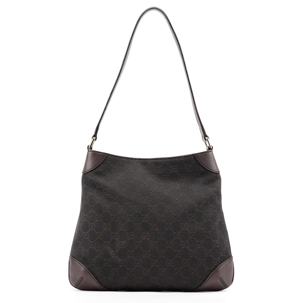 Brown GG Leather Shoulder Bag