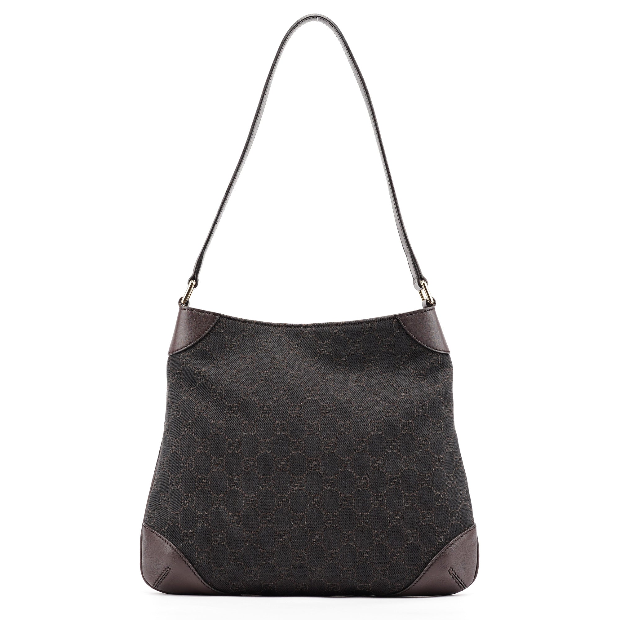 Brown GG Leather Shoulder Bag