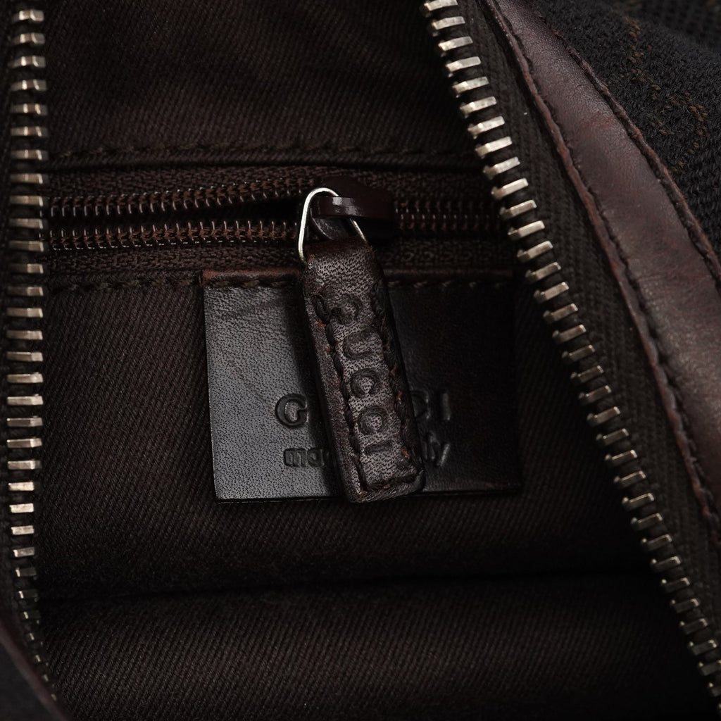 Brown GG Leather Shoulder Bag