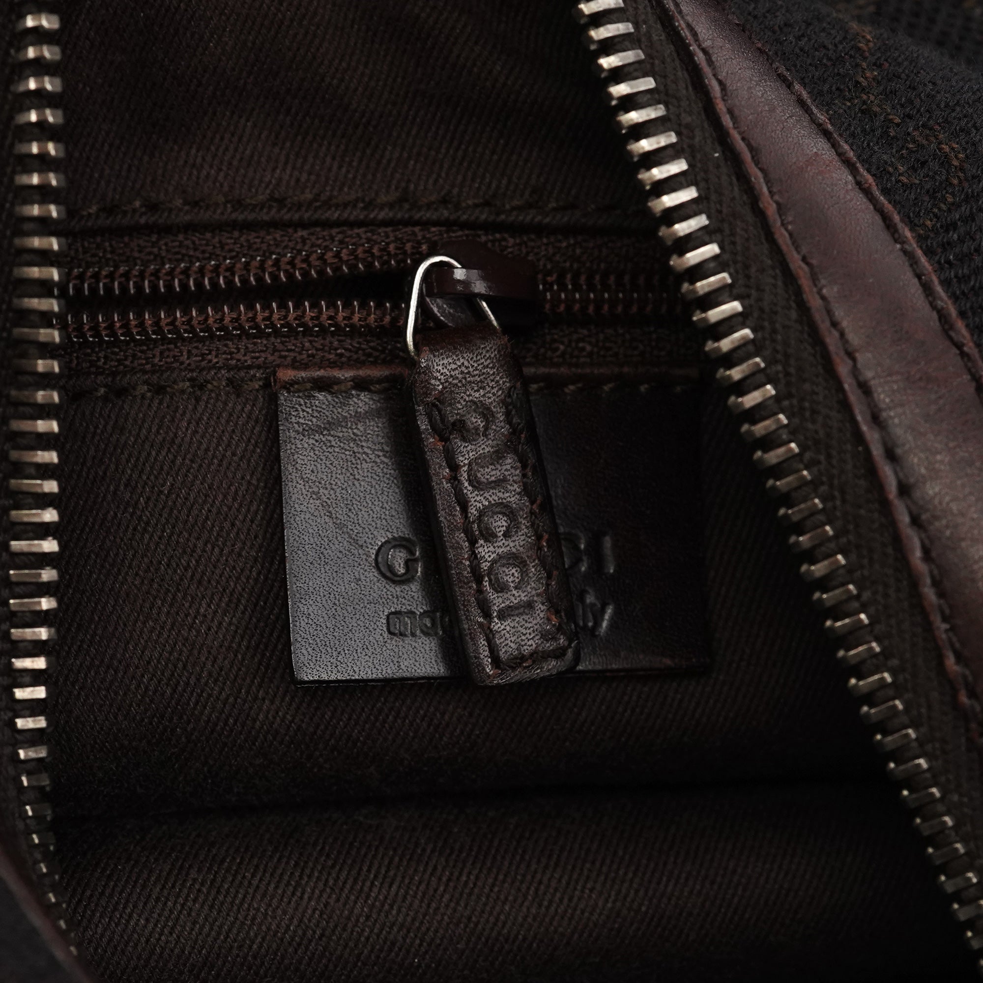Brown GG Leather Shoulder Bag