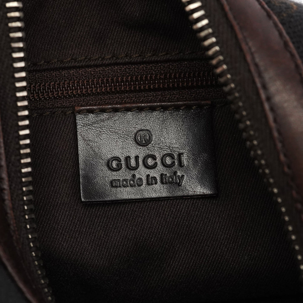 Brown GG Leather Shoulder Bag