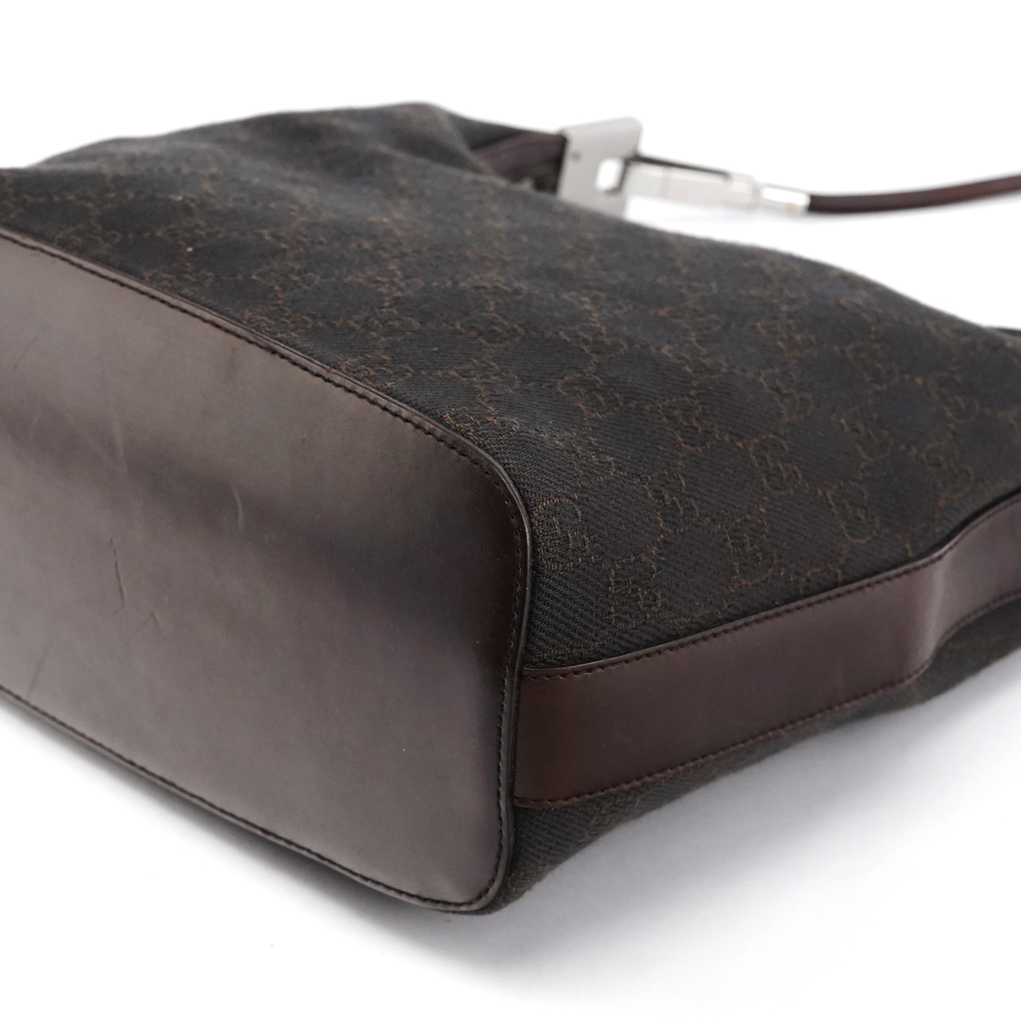 Brown GG Leather Shoulder Bag