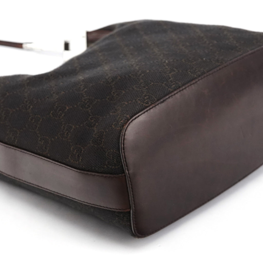 Brown GG Leather Shoulder Bag