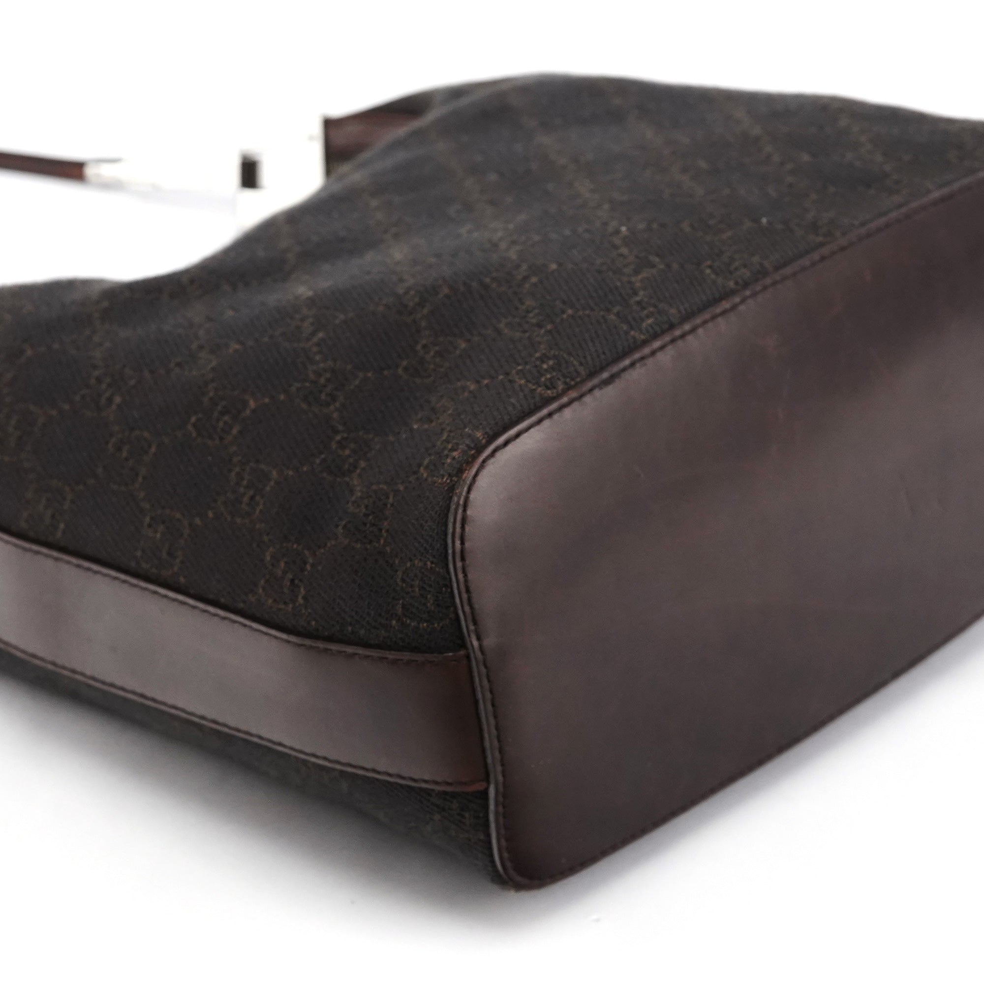 Brown GG Leather Shoulder Bag