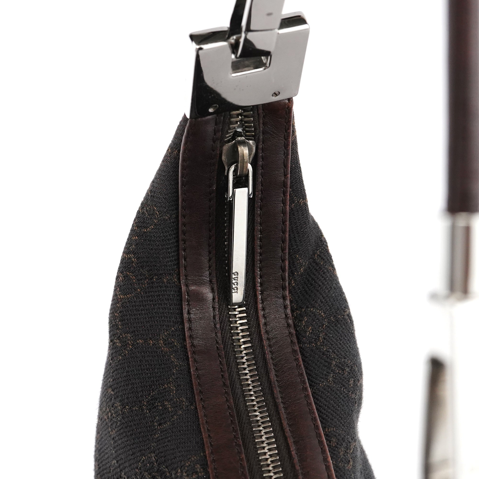 Brown GG Leather Shoulder Bag