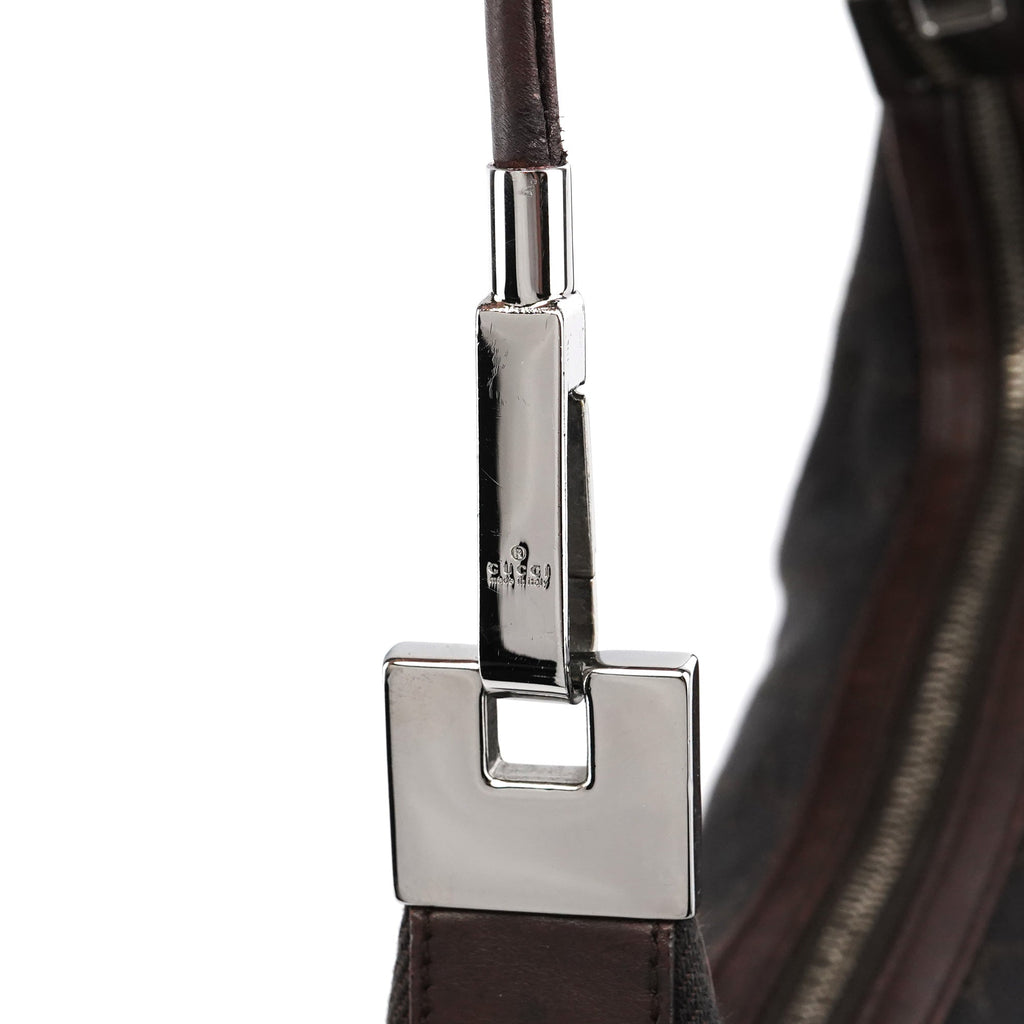 Brown GG Leather Shoulder Bag