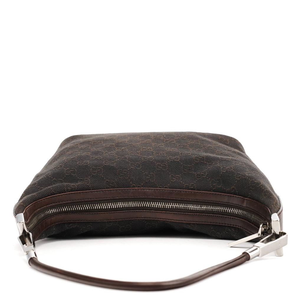 Brown GG Leather Shoulder Bag