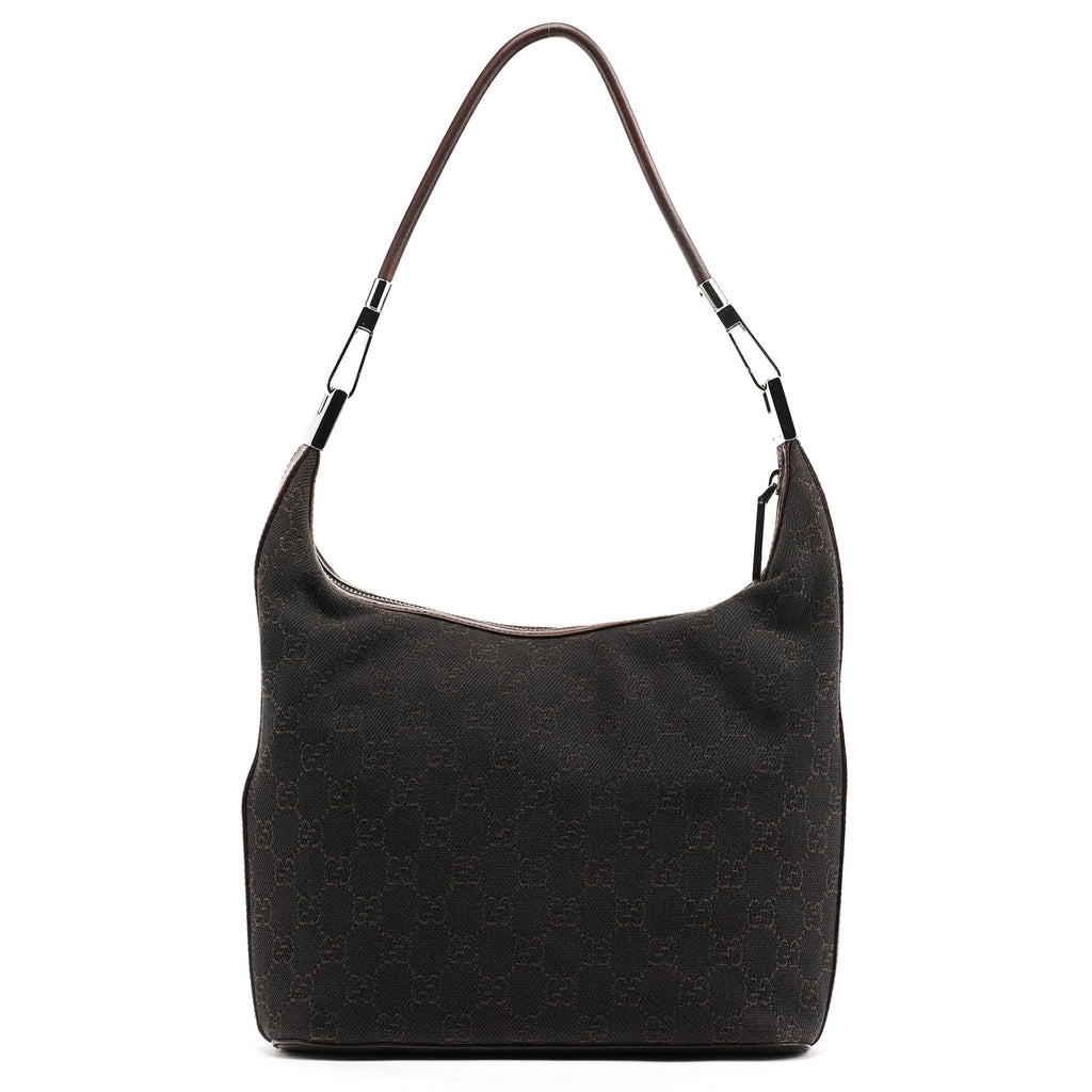 Brown GG Leather Shoulder Bag