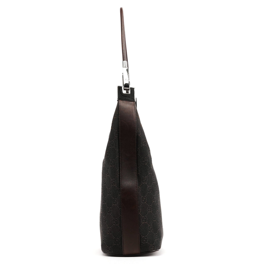 Brown GG Leather Shoulder Bag