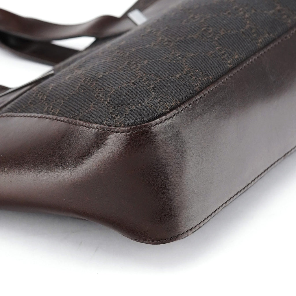 Brown GG Leather Tote Bag