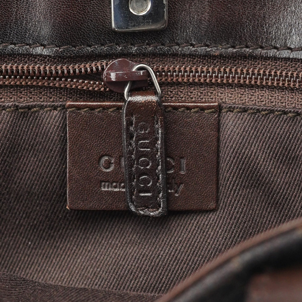 Brown GG Leather Tote Bag