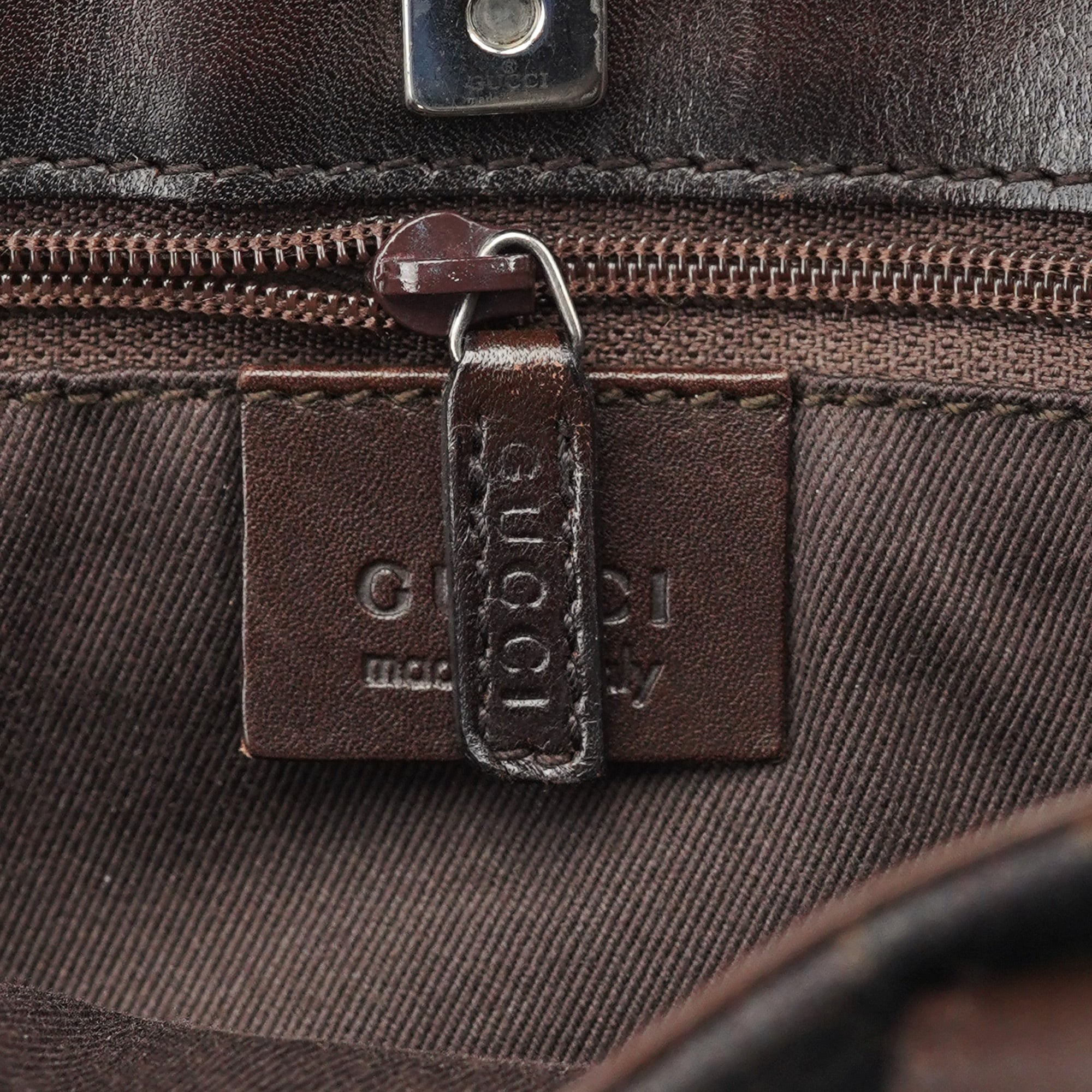 Brown GG Leather Tote Bag