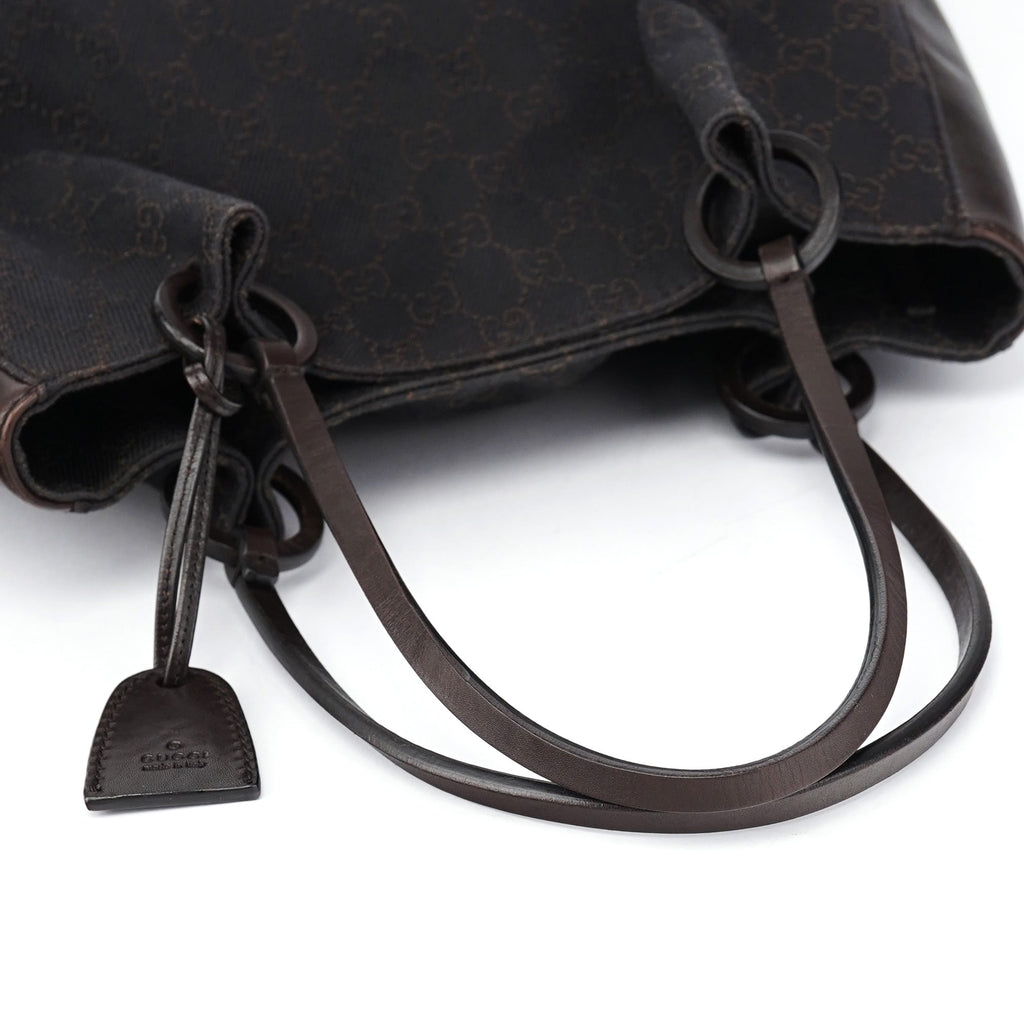 Brown GG Leather Tote Bag