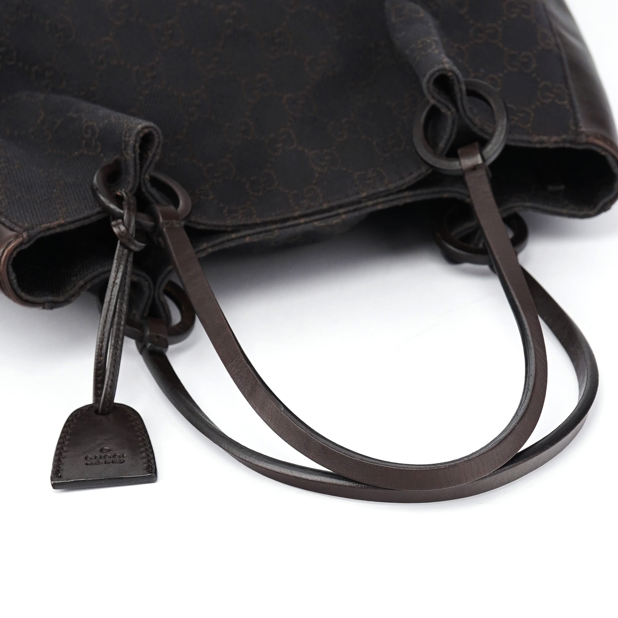 Brown GG Leather Tote Bag