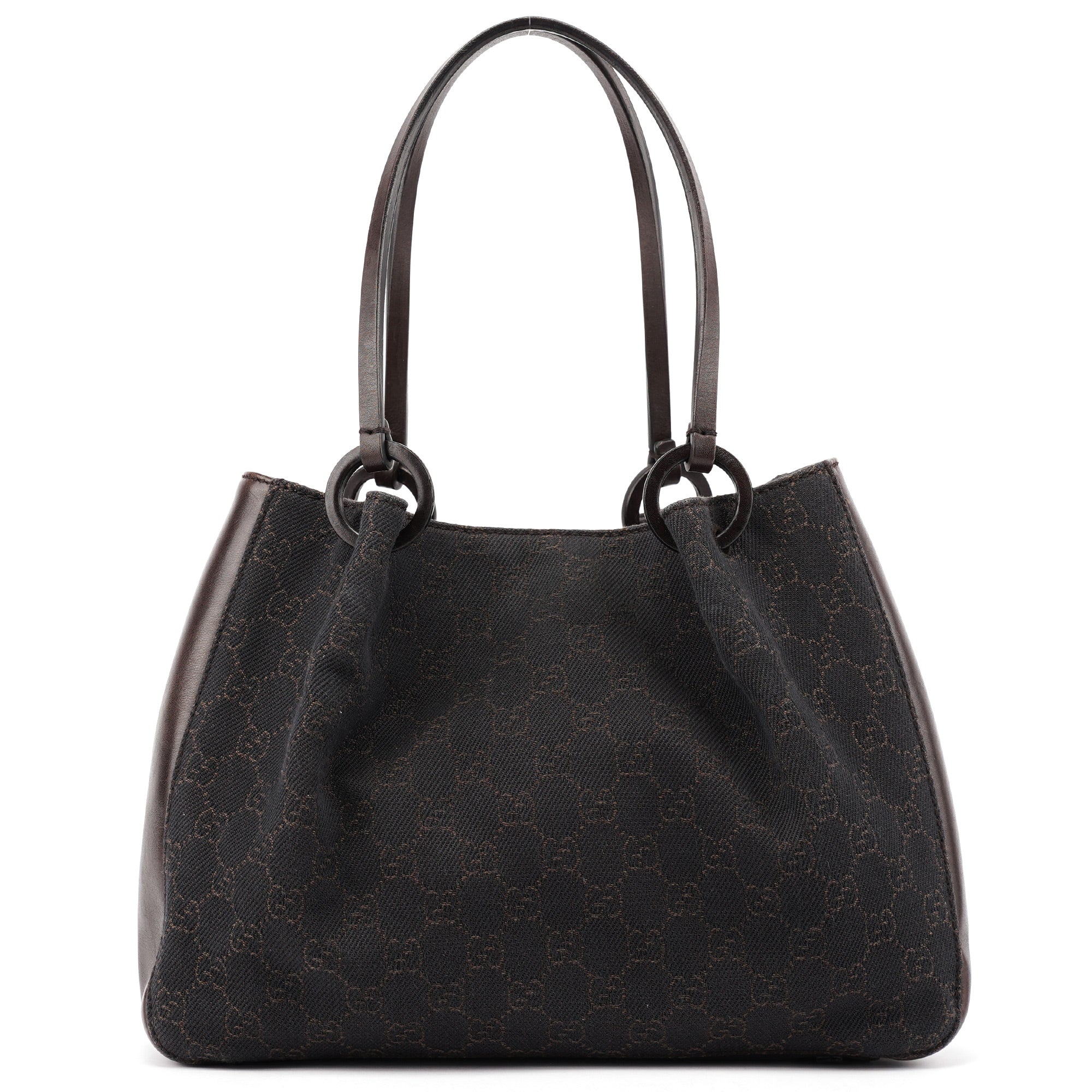 Brown GG Leather Tote Bag