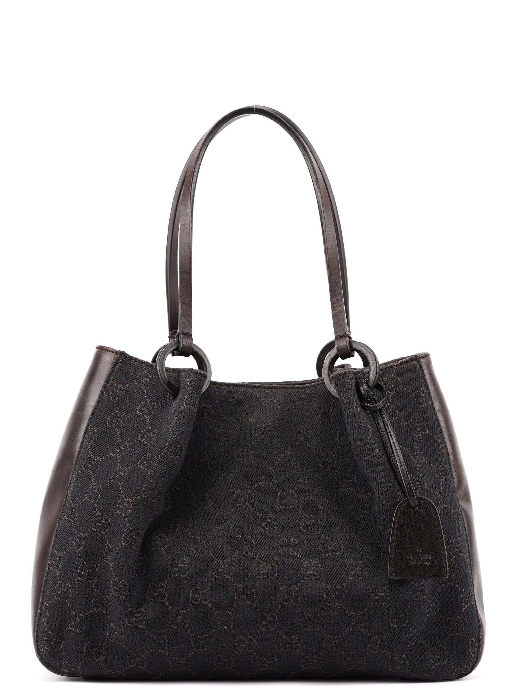 Brown GG Leather Tote Bag