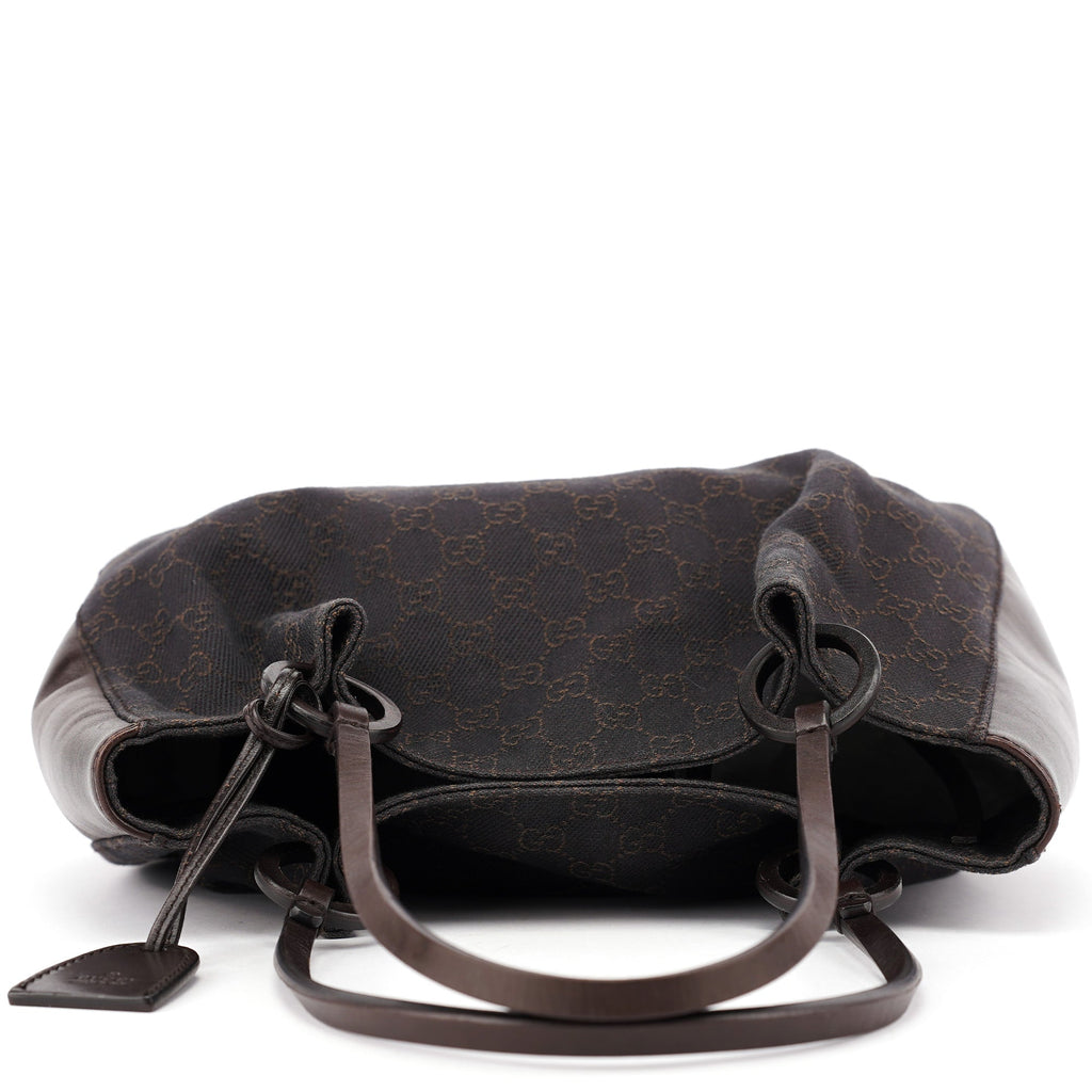 Brown GG Leather Tote Bag