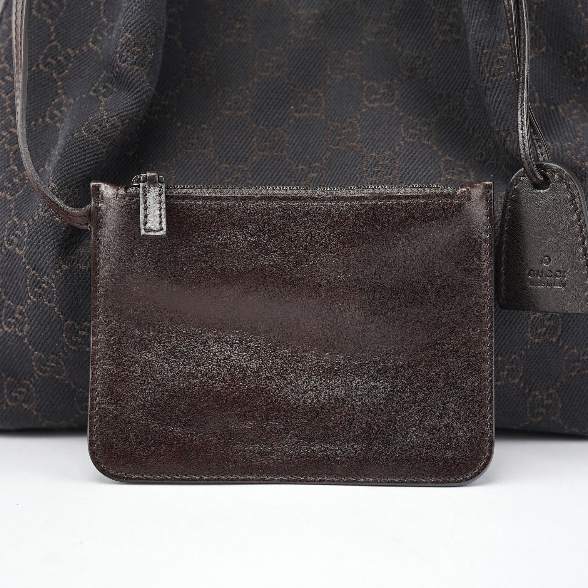Brown GG Leather Tote Bag