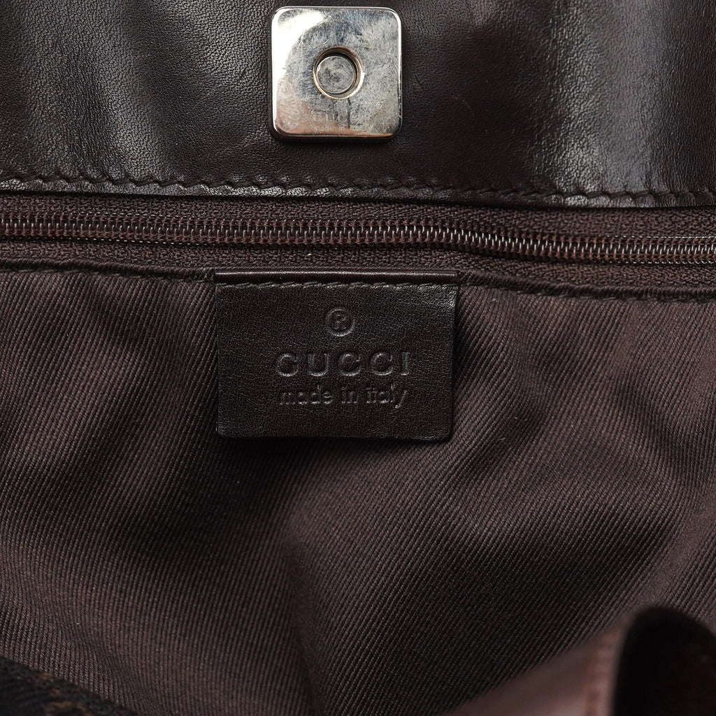 Brown GG Leather Tote Bag