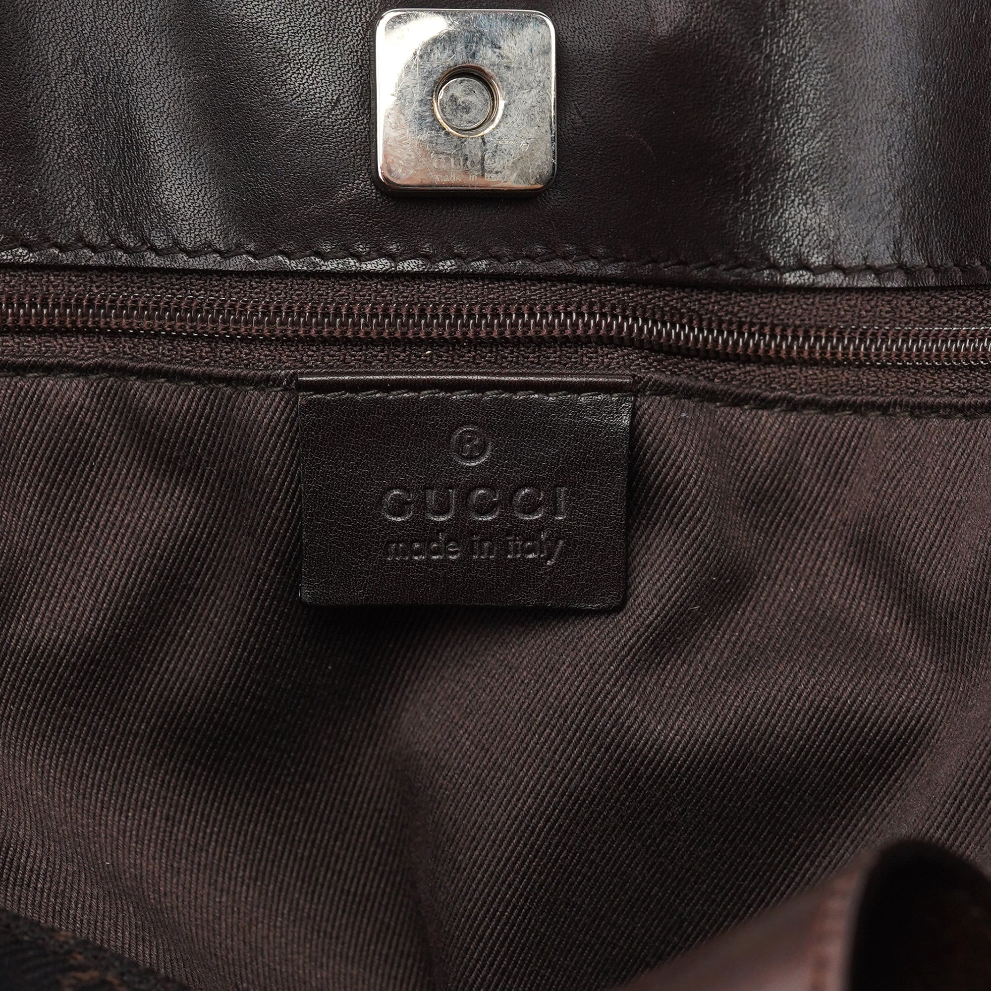 Brown GG Leather Tote Bag