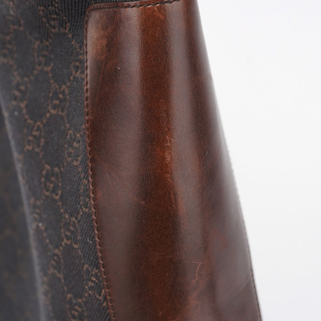 Brown GG Leather Tote Bag