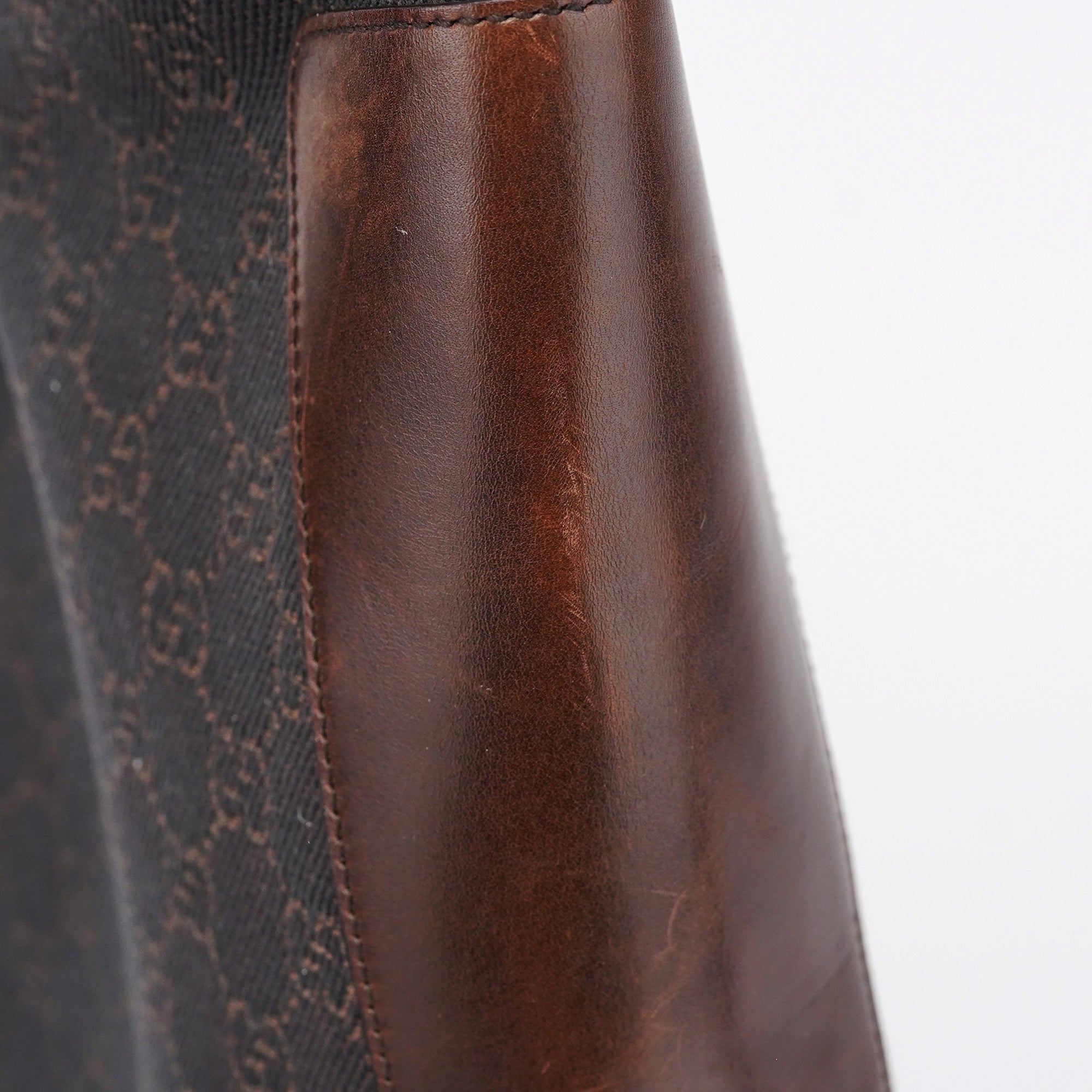 Brown GG Leather Tote Bag