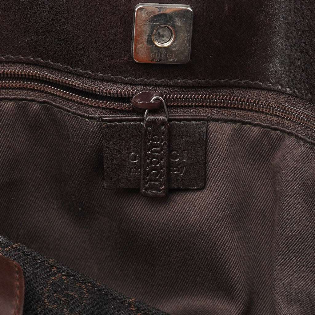 Brown GG Leather Tote Bag