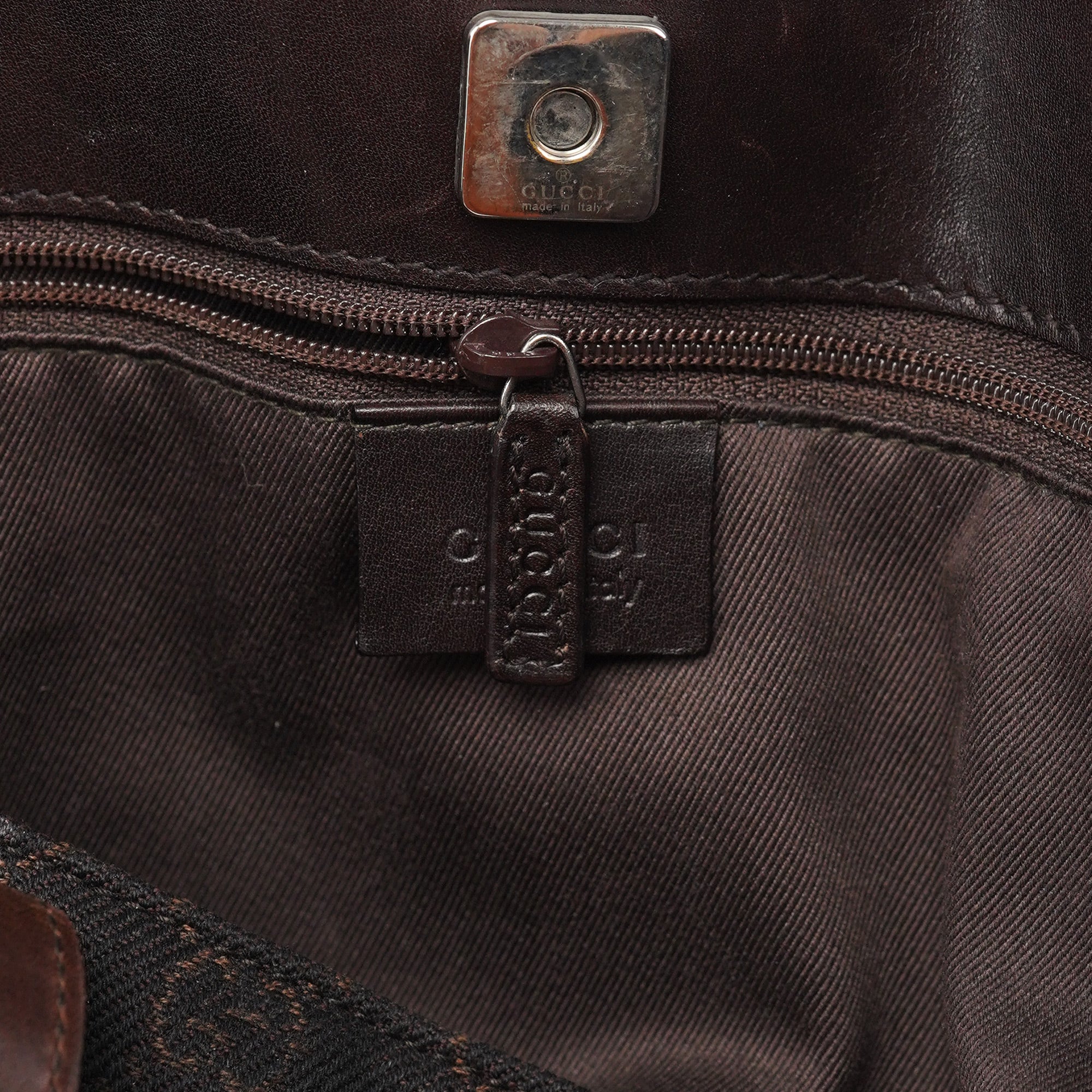 Brown GG Leather Tote Bag