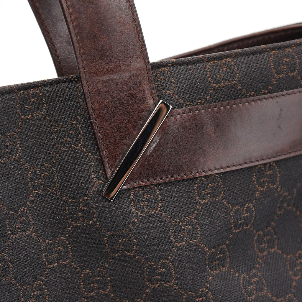 Brown GG Leather Tote Bag
