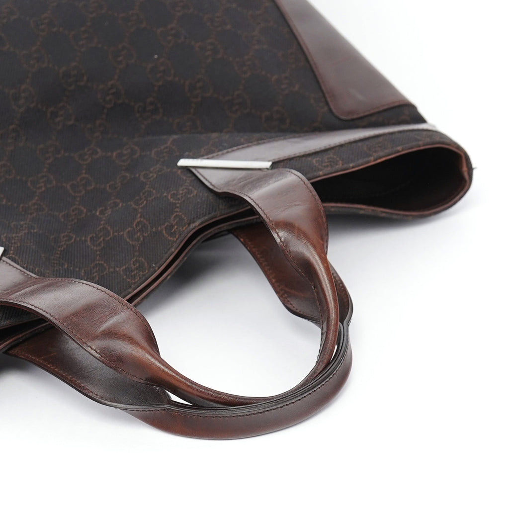Brown GG Leather Tote Bag