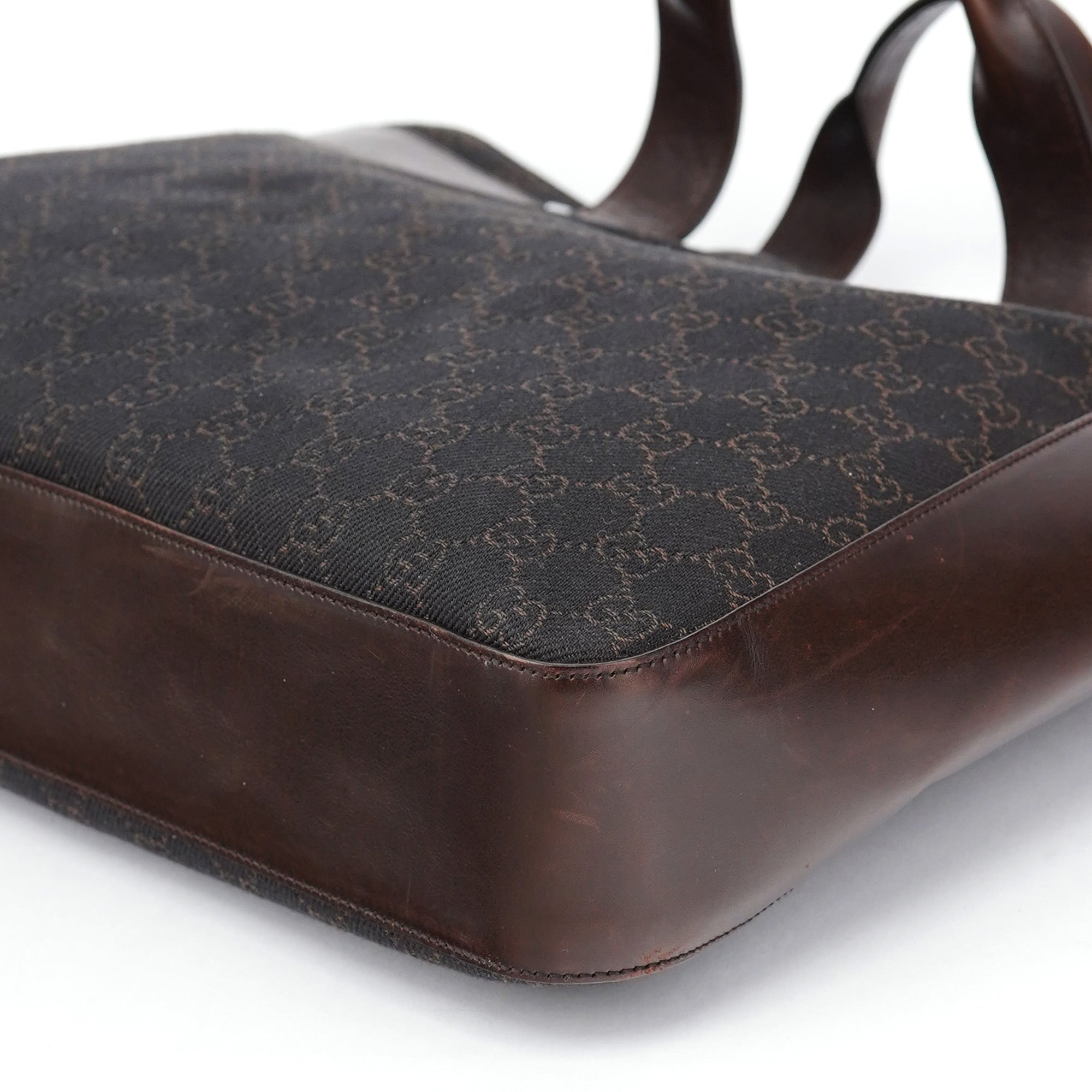 Brown GG Leather Tote Bag
