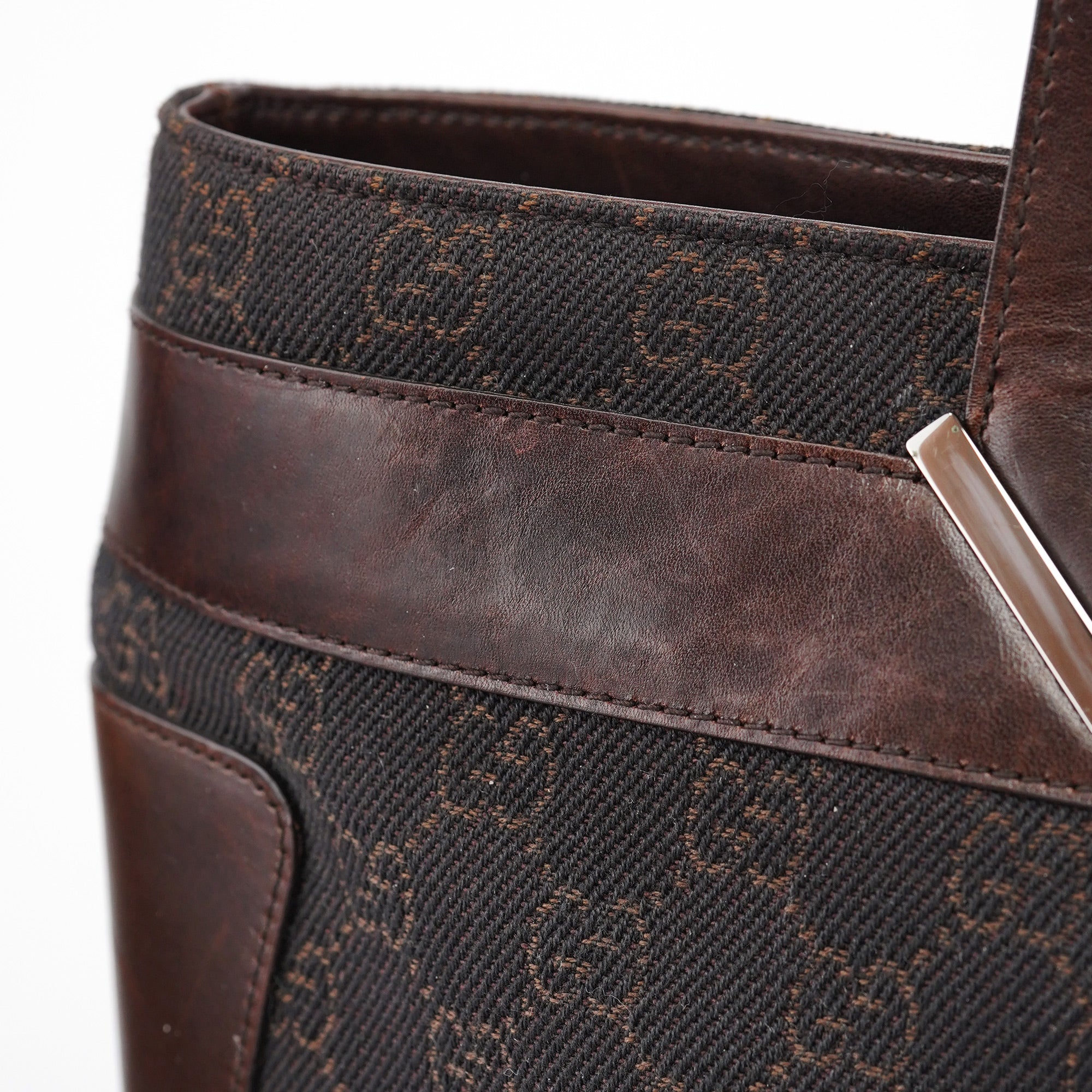 Brown GG Leather Tote Bag