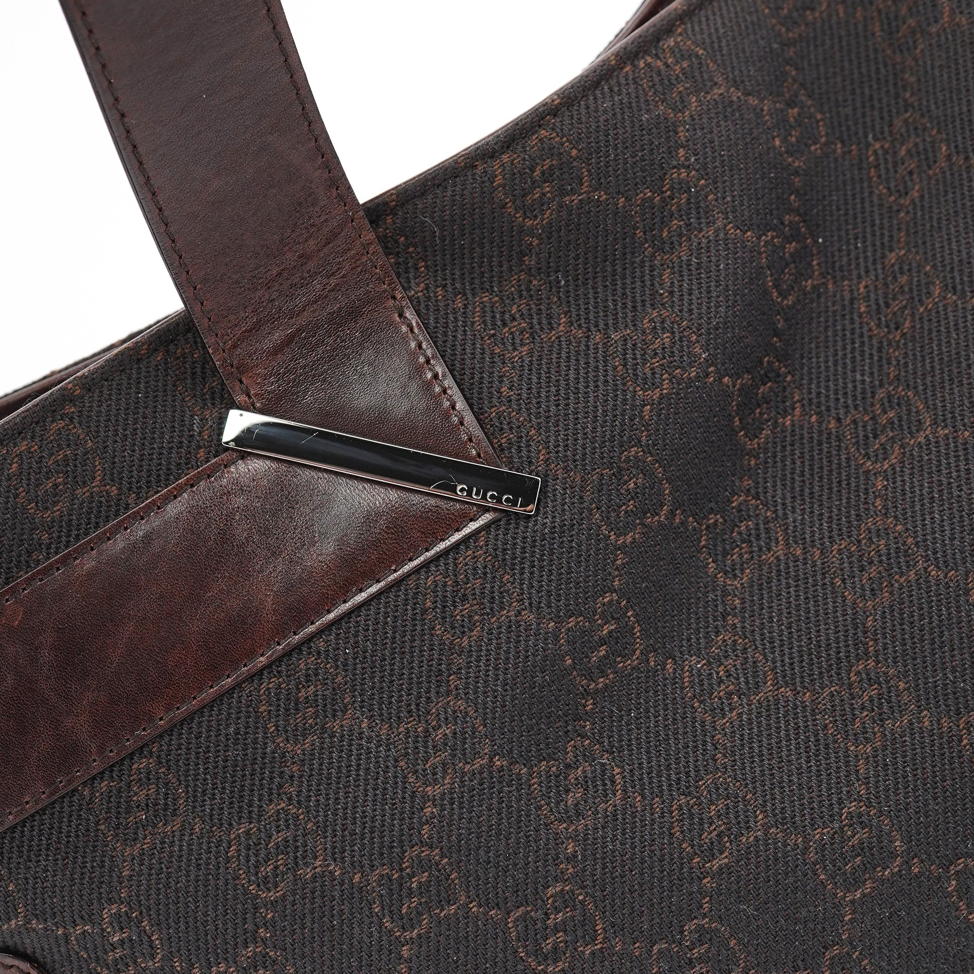 Brown GG Leather Tote Bag
