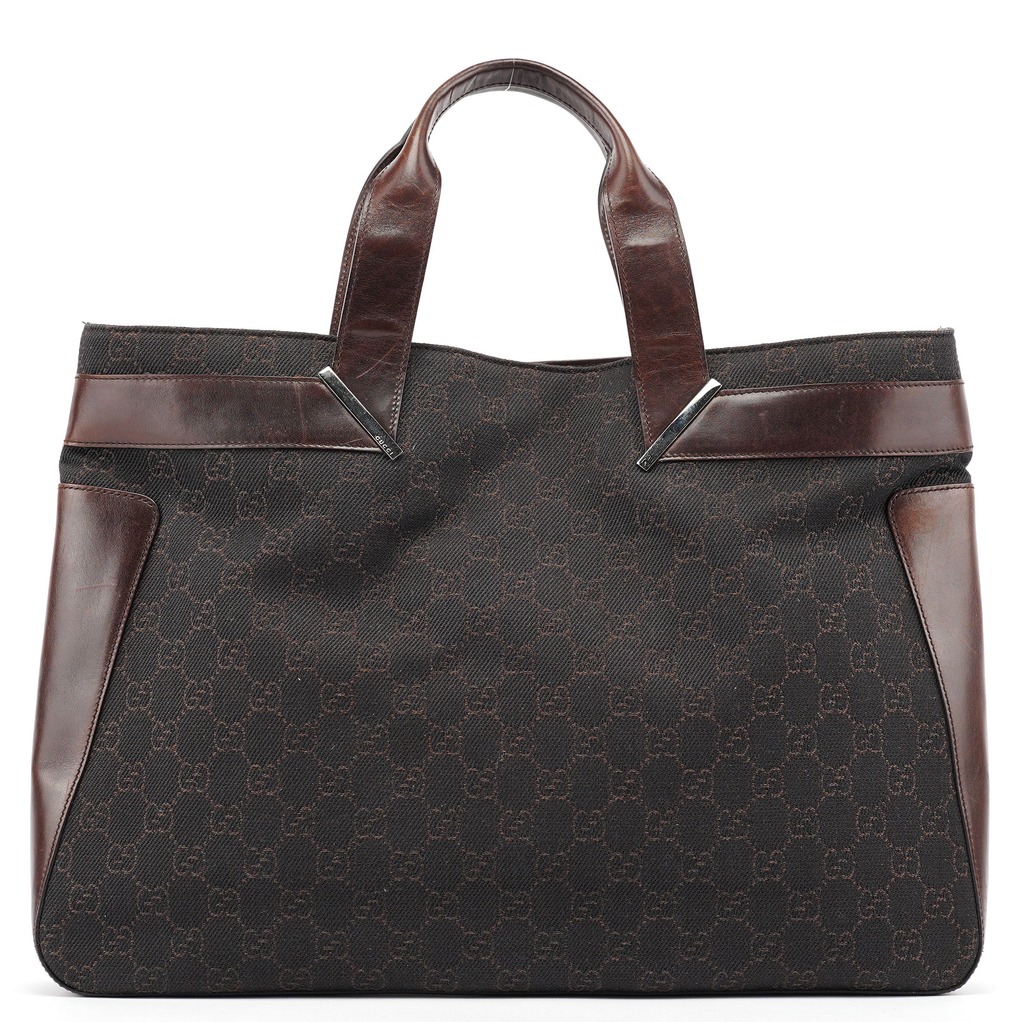 Brown GG Leather Tote Bag