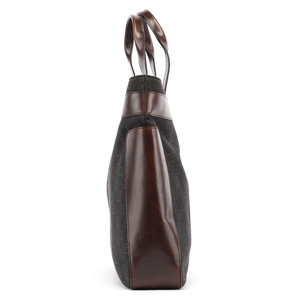 Brown GG Leather Tote Bag
