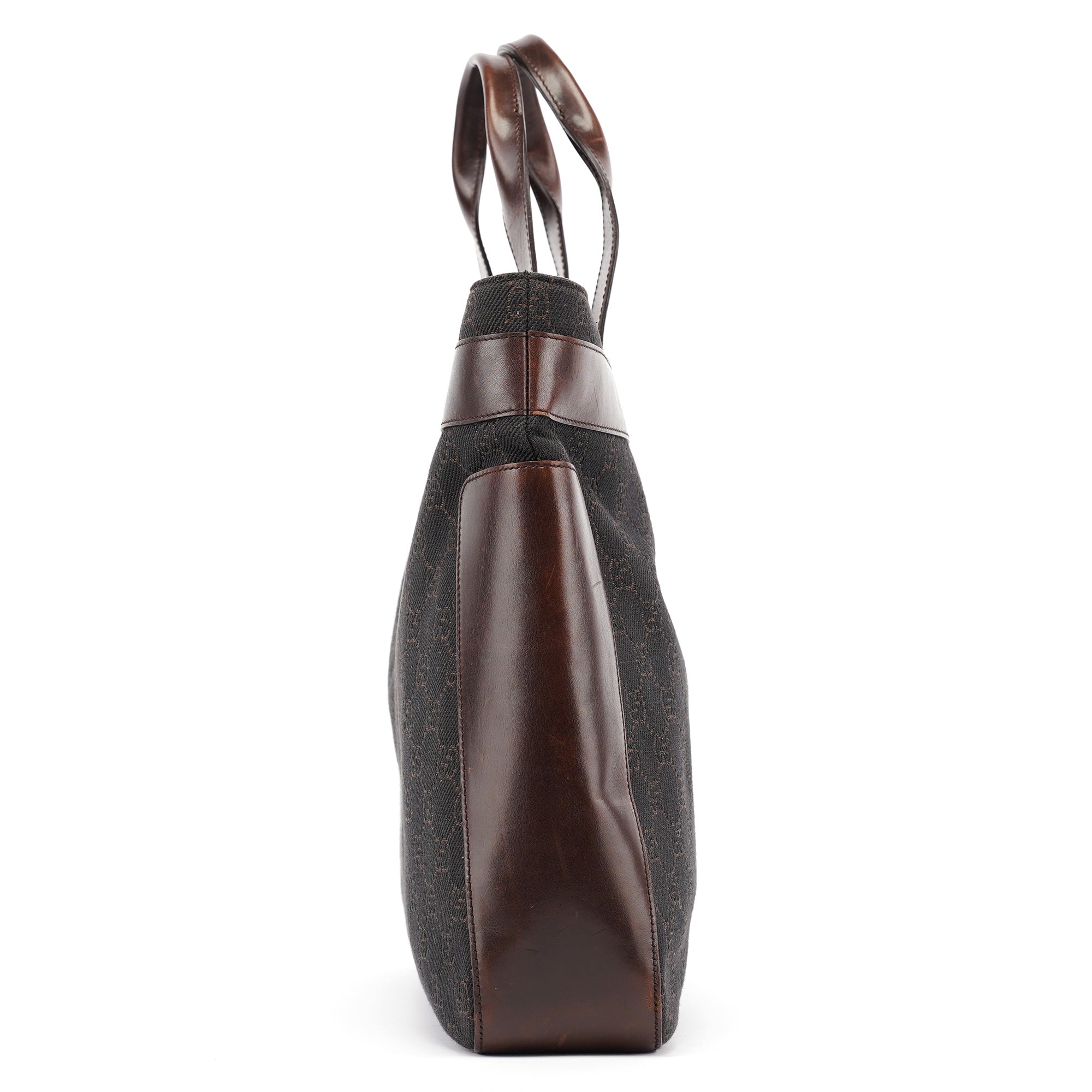 Brown GG Leather Tote Bag