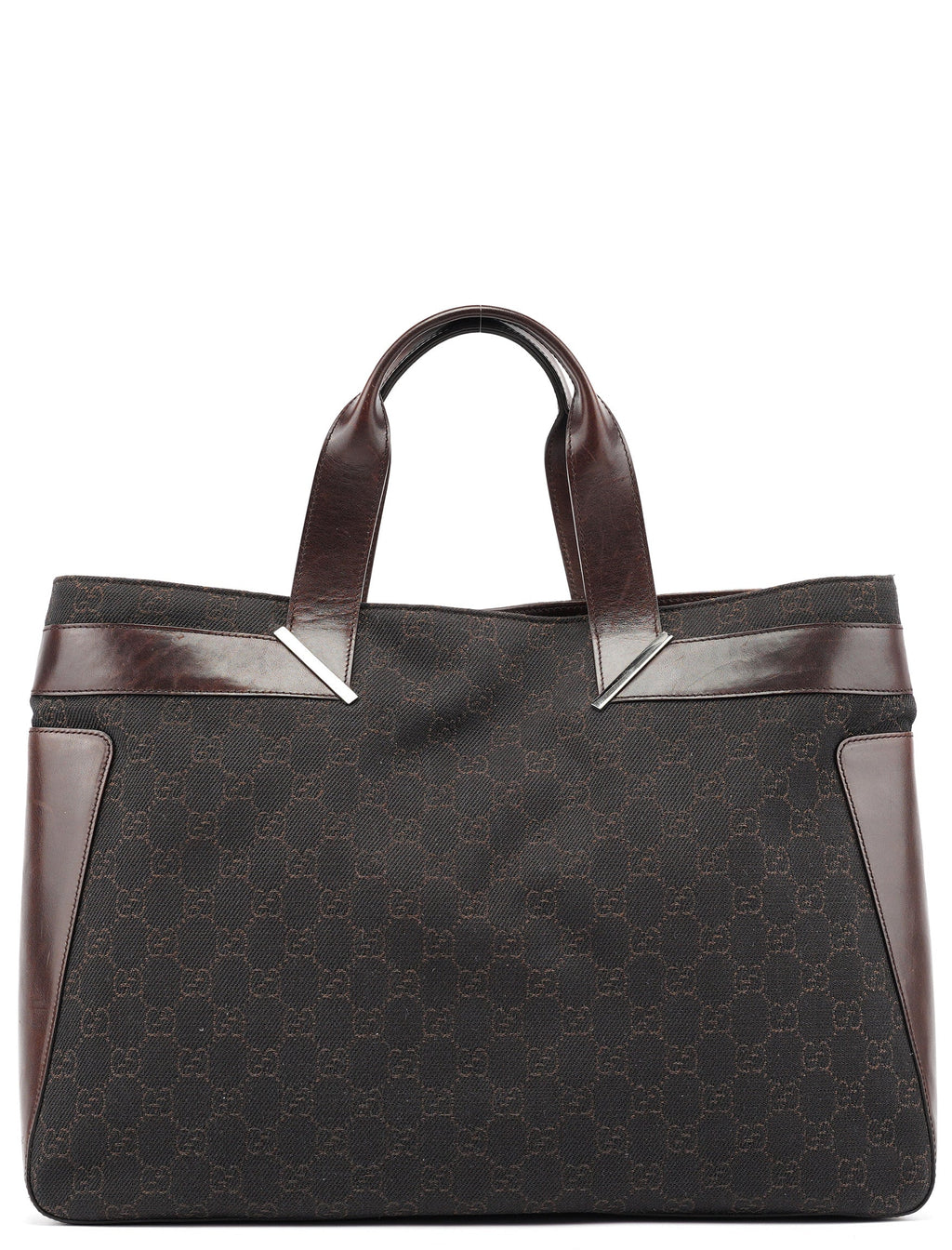 Brown GG Leather Tote Bag