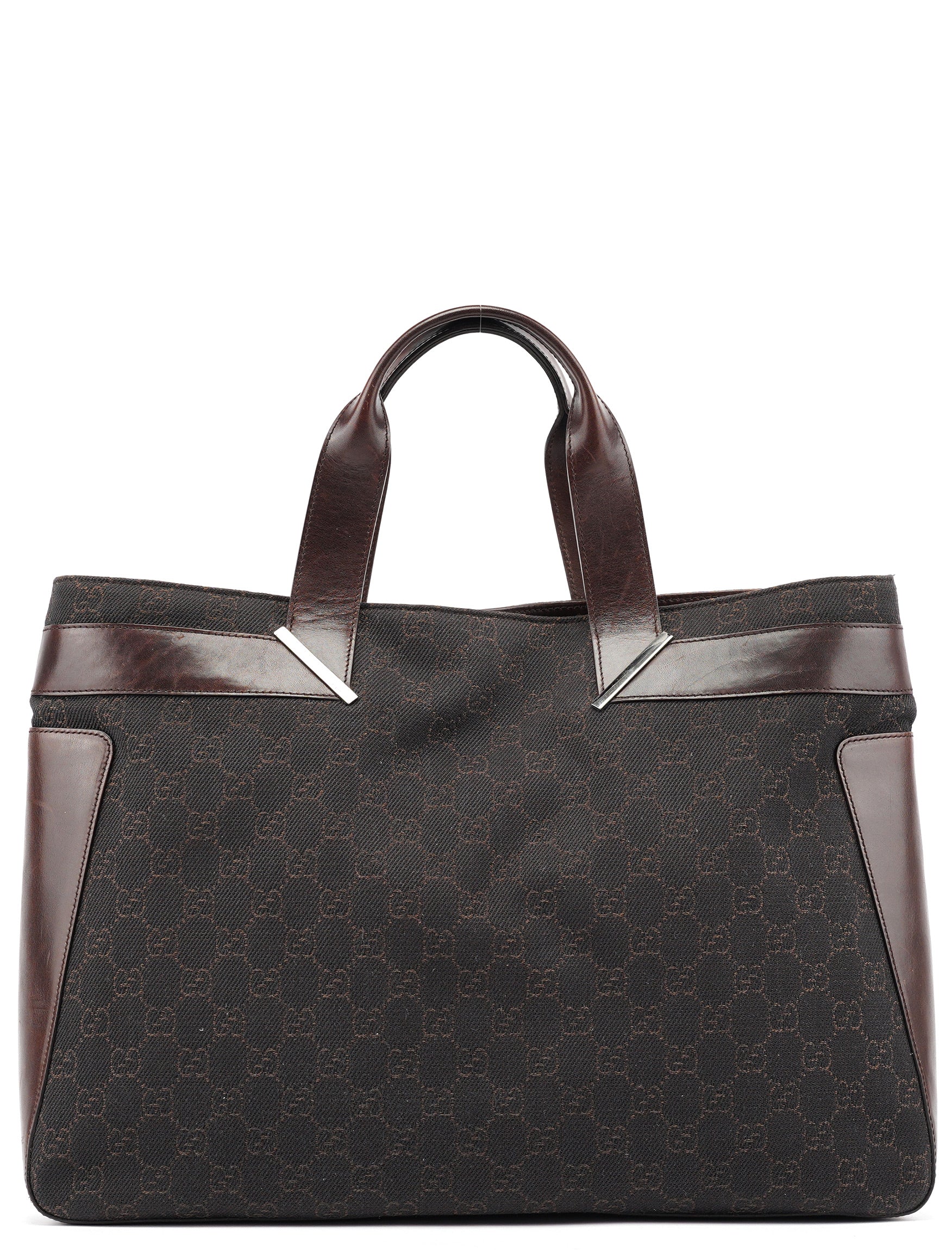 Brown GG Leather Tote Bag