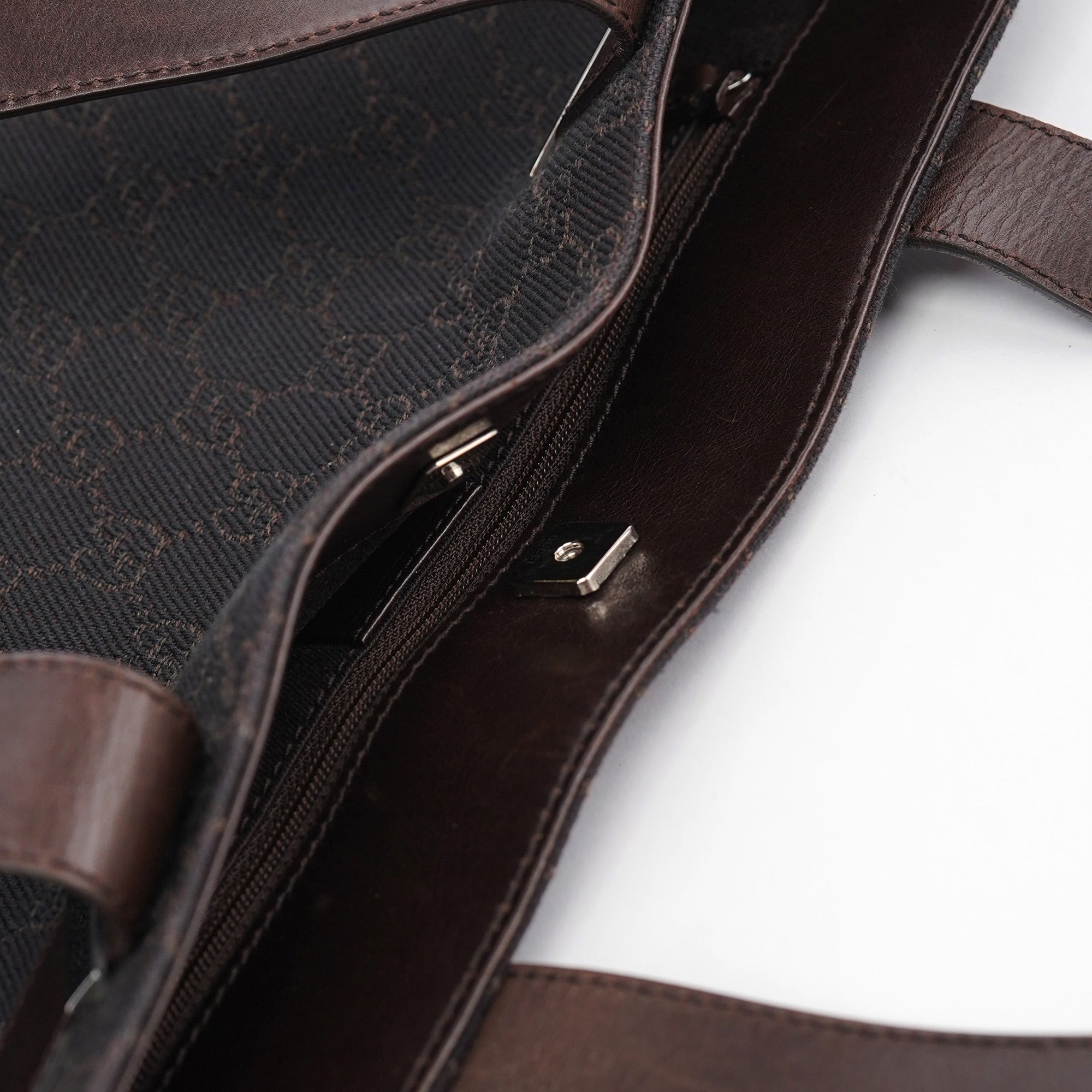 Brown GG Leather Tote Bag