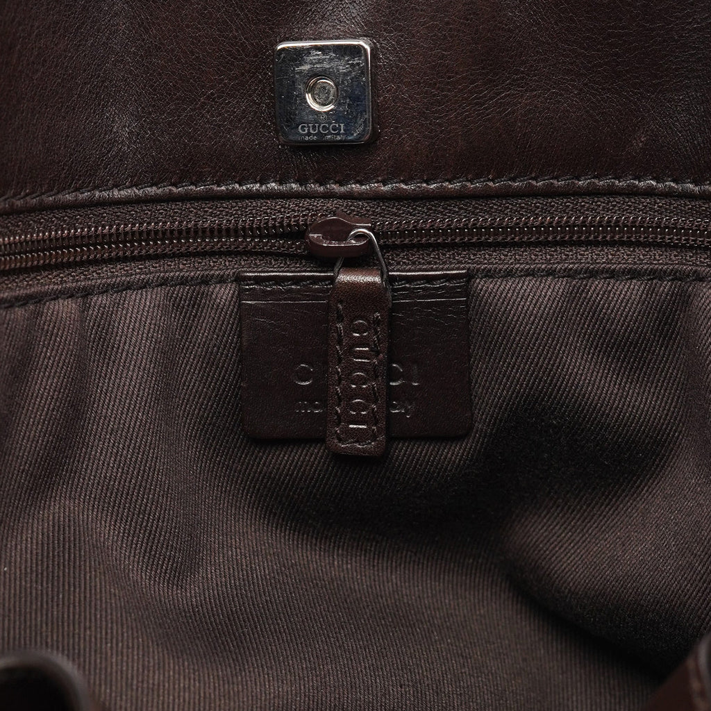 Brown GG Leather Tote Bag