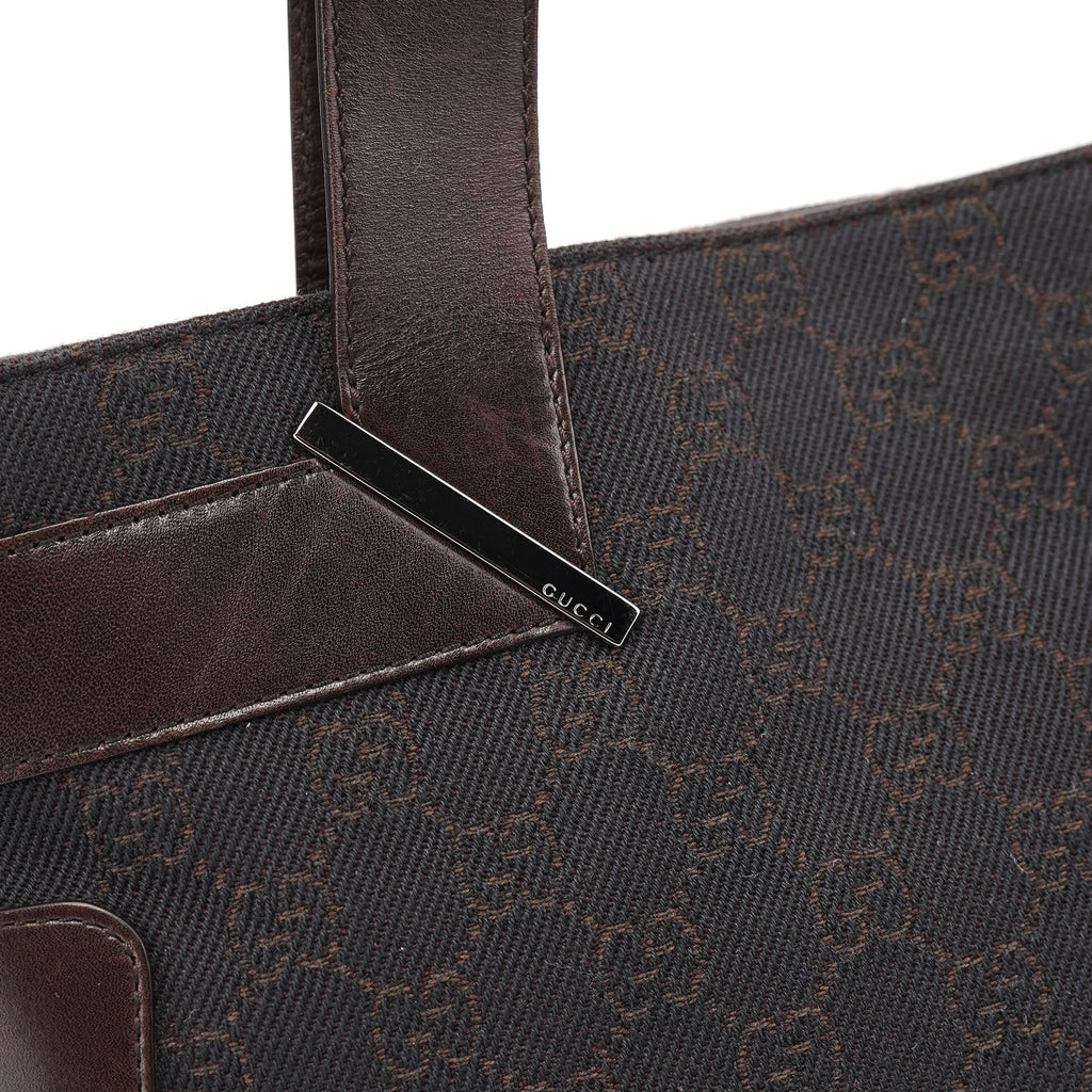 Brown GG Leather Tote Bag