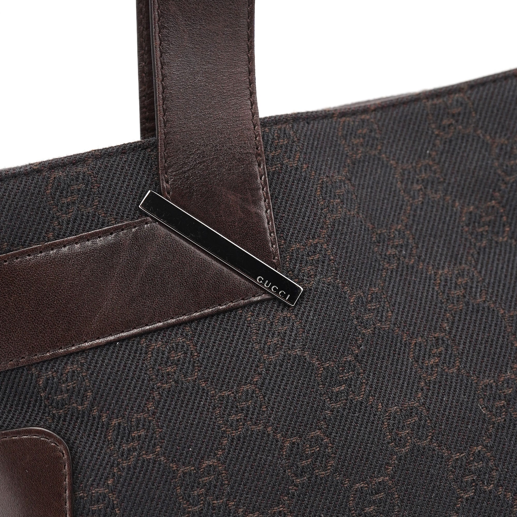 Brown GG Leather Tote Bag